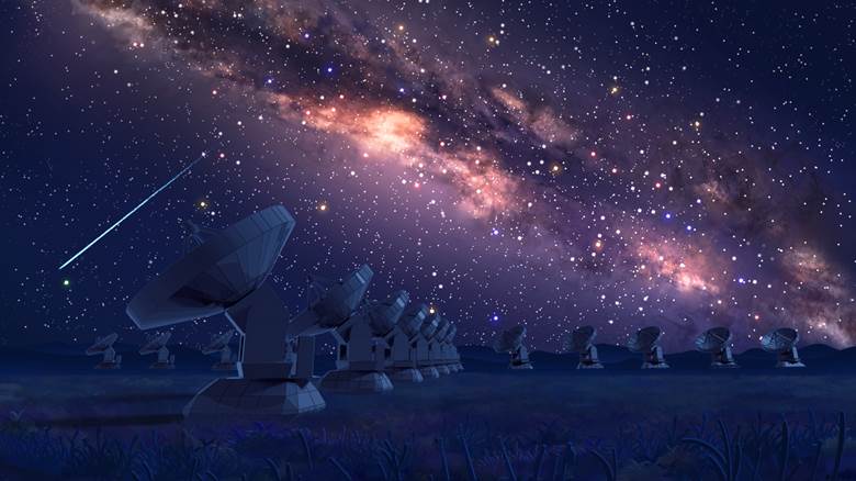radio telescope, 银河, 风景, background, starry sky, galaxy, night view, 原创100收藏