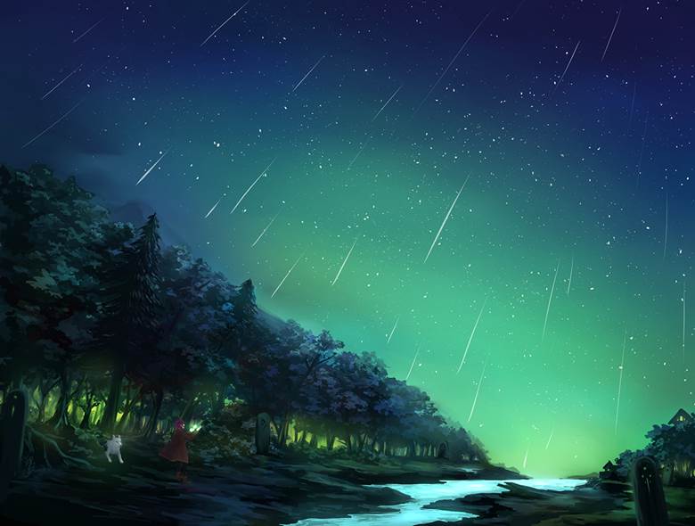 星雨|涅玄的Pixiv风景壁纸插画图片