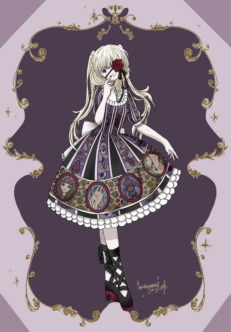 原创, 女孩子, 白化症, 洛丽塔, 眼罩, 连衣裙