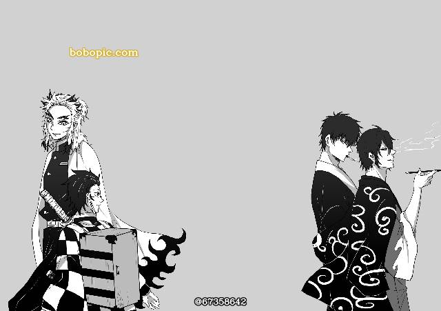 银魂, 鬼灭之刃, Kimetsu no Yaiba BL fanwork, Kyojuro/Tanjirou, Tengen/Zenitsu, 跨界作品, 鬼灭之刃【腐】500收藏