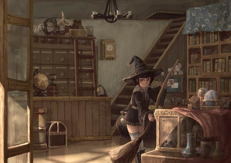 原创, background, 房间, 风景, witch