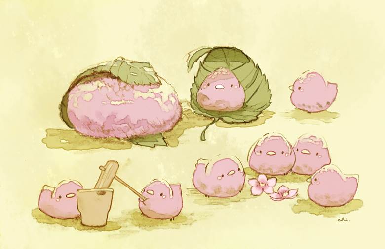 樱饼が作りたい|チャイ的Pixiv美食插画图片
