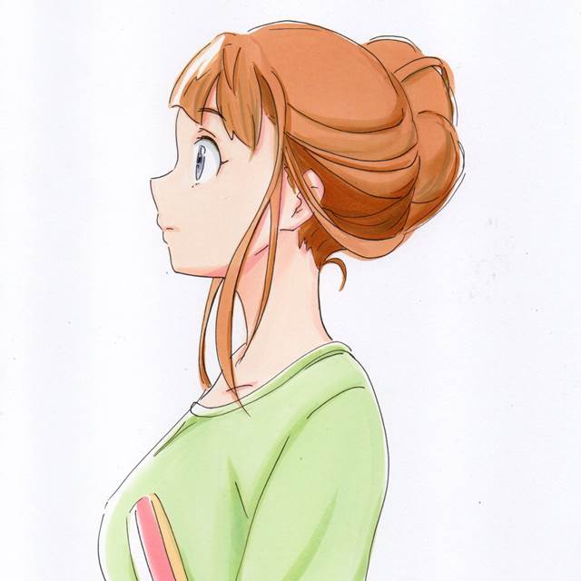 good morning sketch, copic马克笔, 茶发, Hinata Miyake, 比宇宙更远的地方, suitable as icon