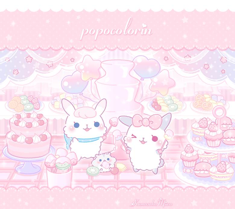 兔子, 原创, 仓鼠, pastel color, 莓, chocolate, sweet, 粉色