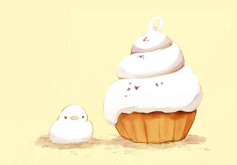 もっちりアイス|チャイ的Pixiv甜点小鸡插画图片