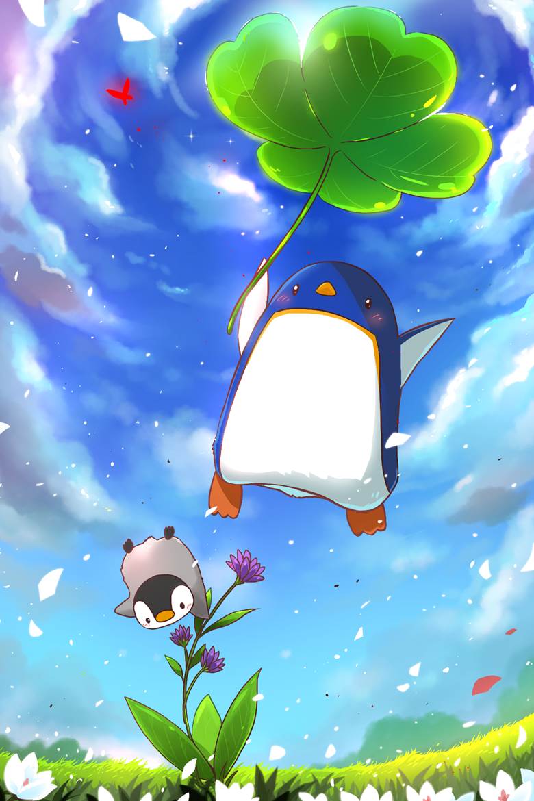 春风|PENGUINKING企鹅大王的企鹅插画图片