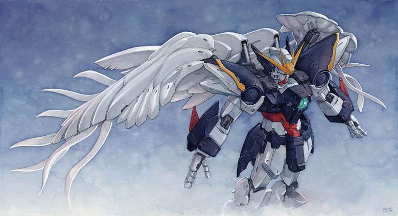 一张水彩,动画,手绘,高达,gundam,trunnec绘画图片