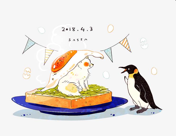 今日の极地4/3|sassa的企鹅插画图片