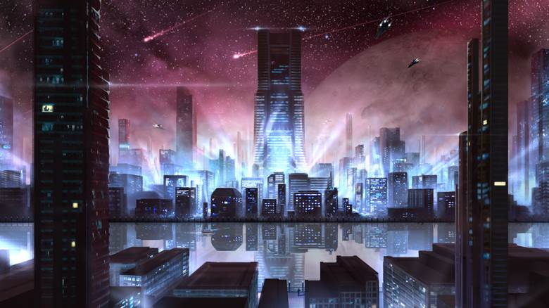 宇宙のある惑星の都市|メトロン的城市插画图片