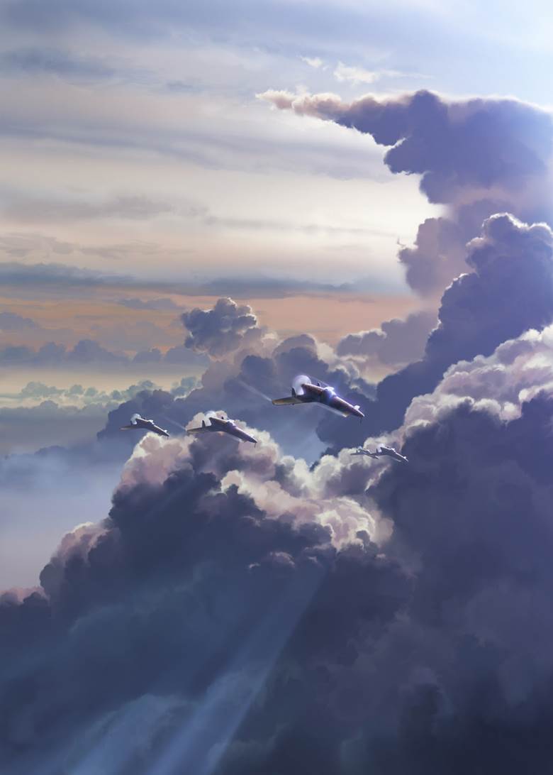 连队飞行震电|玉兎的Pixiv风景壁纸插画图片