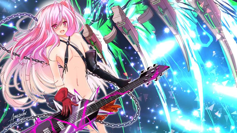 christa, otokonoko, Chunithm, rhythm game, guitar