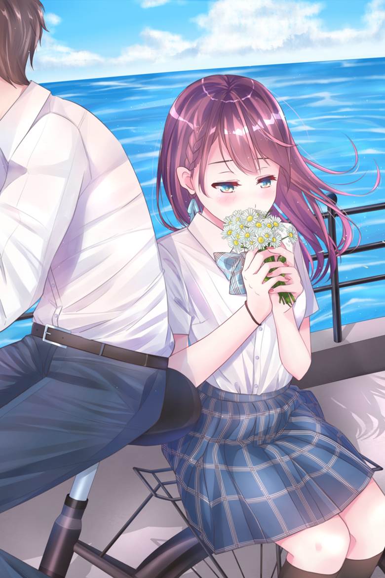 chamomile, 自行车, 夏天, uniform, 女孩子, two-seater, 美甲