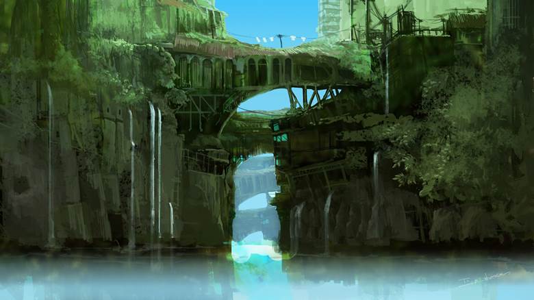 original, scenery, background, ruins, city, Original 100+ bookmarks