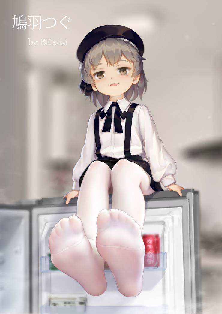 鸠羽つぐ, 虚拟youtuber, 白裤袜, 脚底, 着袜足底, white stockings, White silk pantyhose, suspender skirt, Virtual YouTuber 10000+ bookmarks