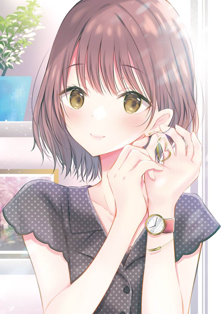 original, girl, creation, older girls illustration contest, boy-cut, wristwatch, piercing, older girlfriend