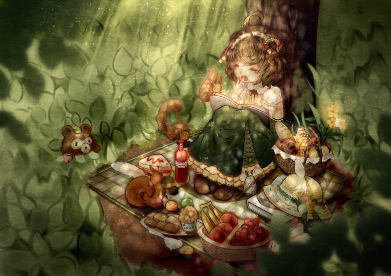 impasto, girl, young girl, loli, lolita, mori girl