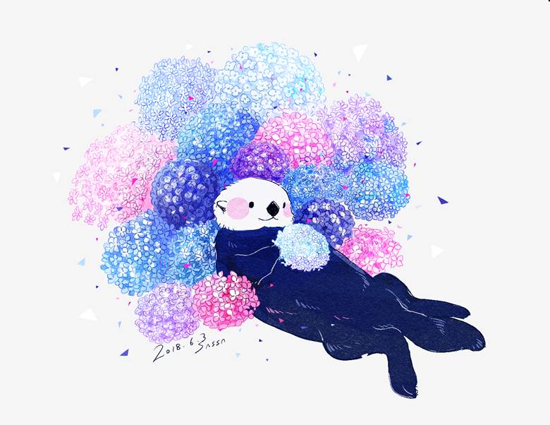 原创, 动物, 原创, hydrangea, Original 300+ bookmarks, 紫阳花