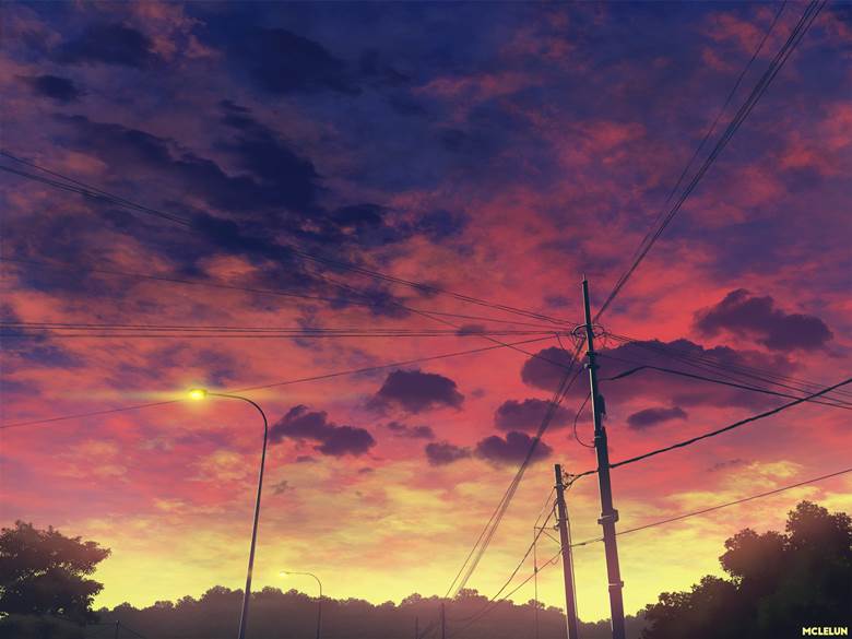 Burning Sunset|mclelun的Pixiv高清风景插画图片