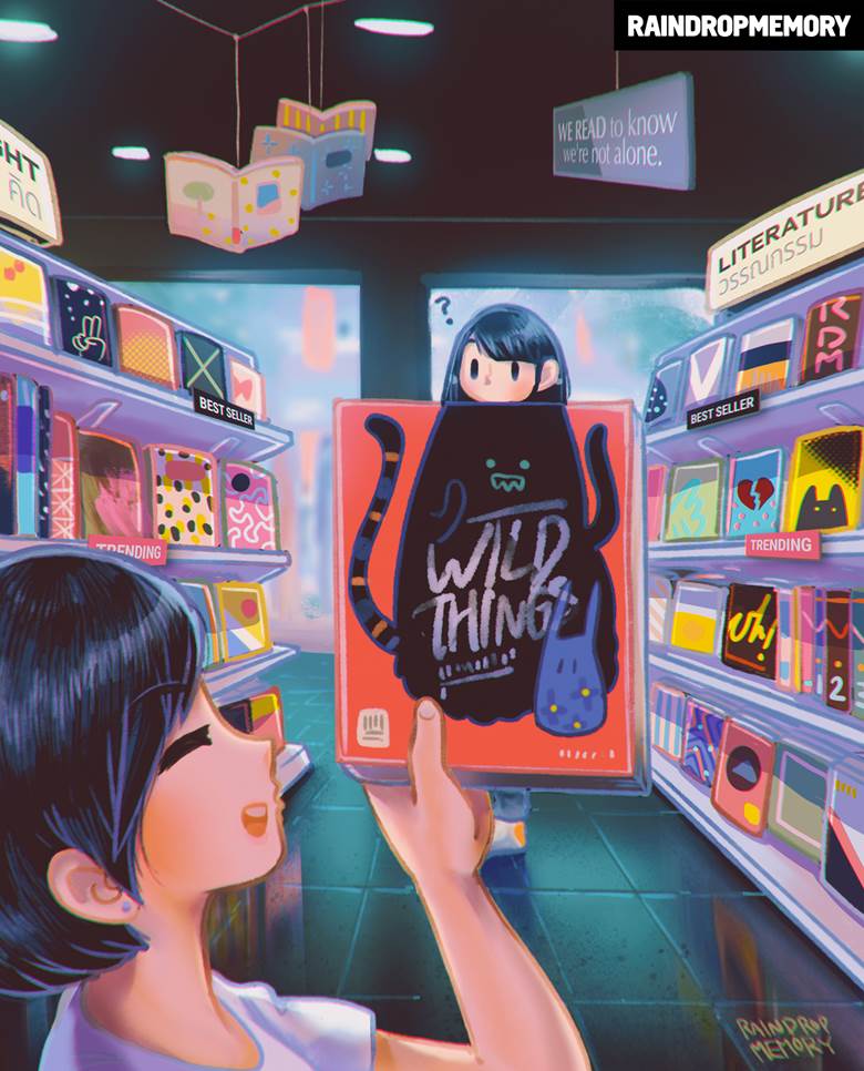 女孩子, 可爱, book, 怪物, bookshop