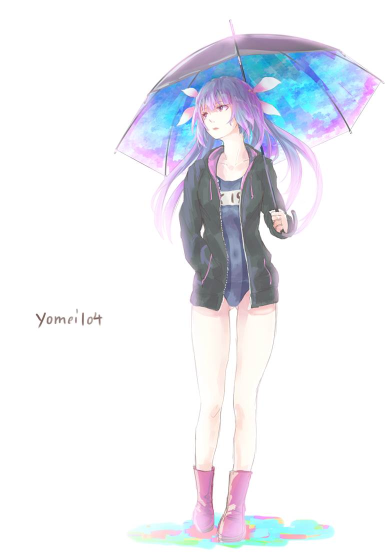 伊19|yomei的打伞的人物插画图片