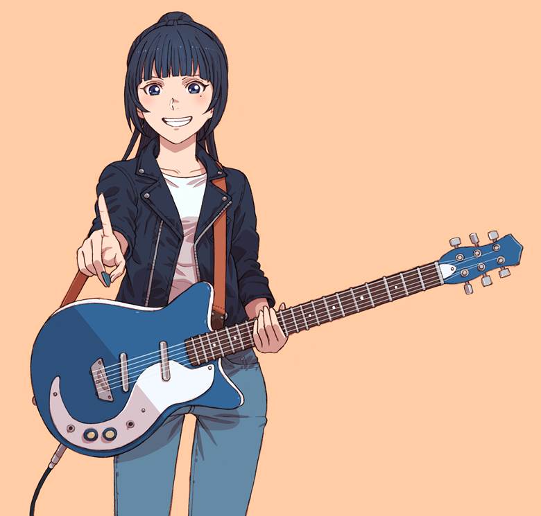 富士葵さんとギター|コーリキ的弹吉他人物插画图片
