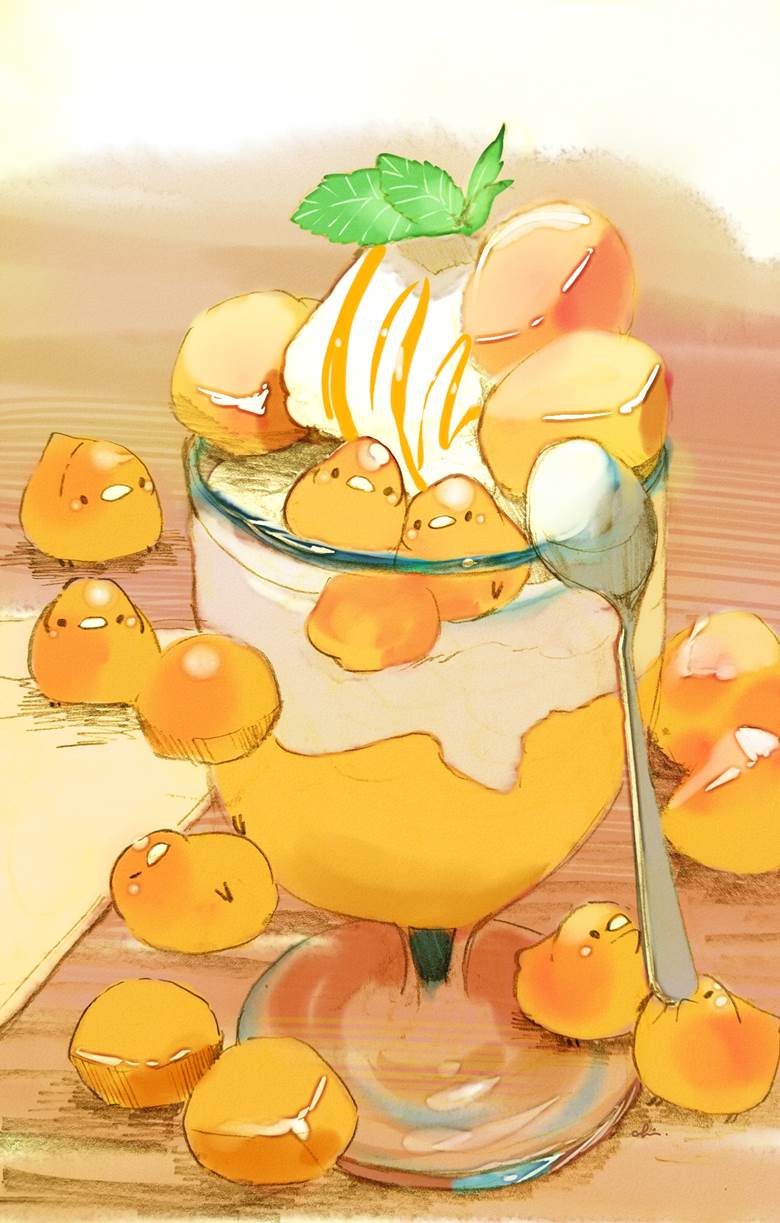 原创, 甜点小鸡, 玻璃之中, happy baby birds, 食物1000收藏, 原创1000users加入书籤