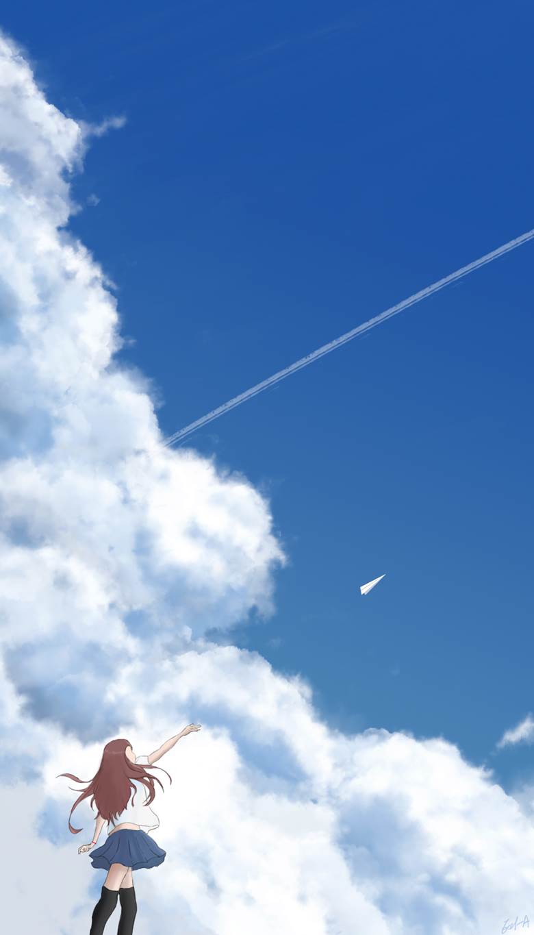飞|eelaxee的飞行机云天空插画图片