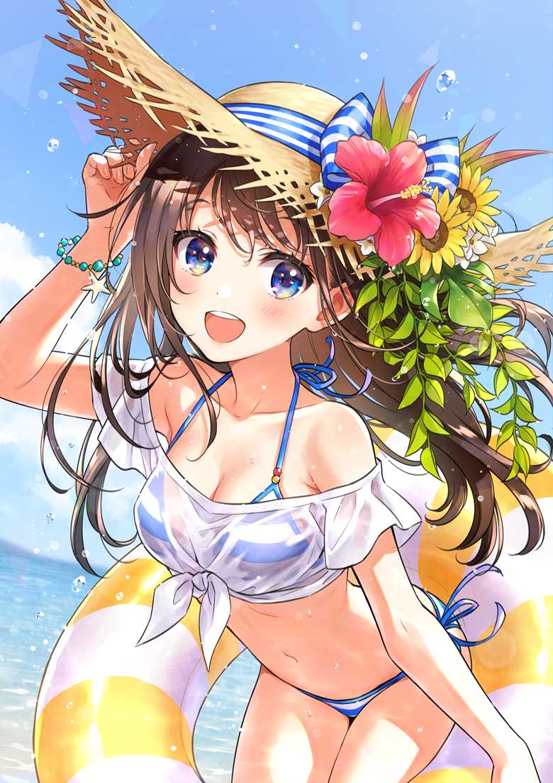 Tropical Summer|森仓円的草帽少女插画图片