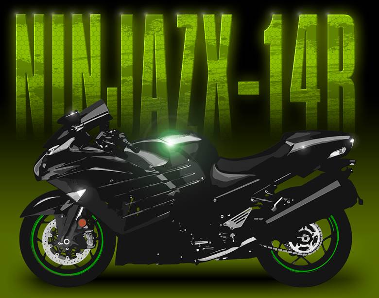 Ninja ZX14R|コジコジ的pixiv摩托车插画图片