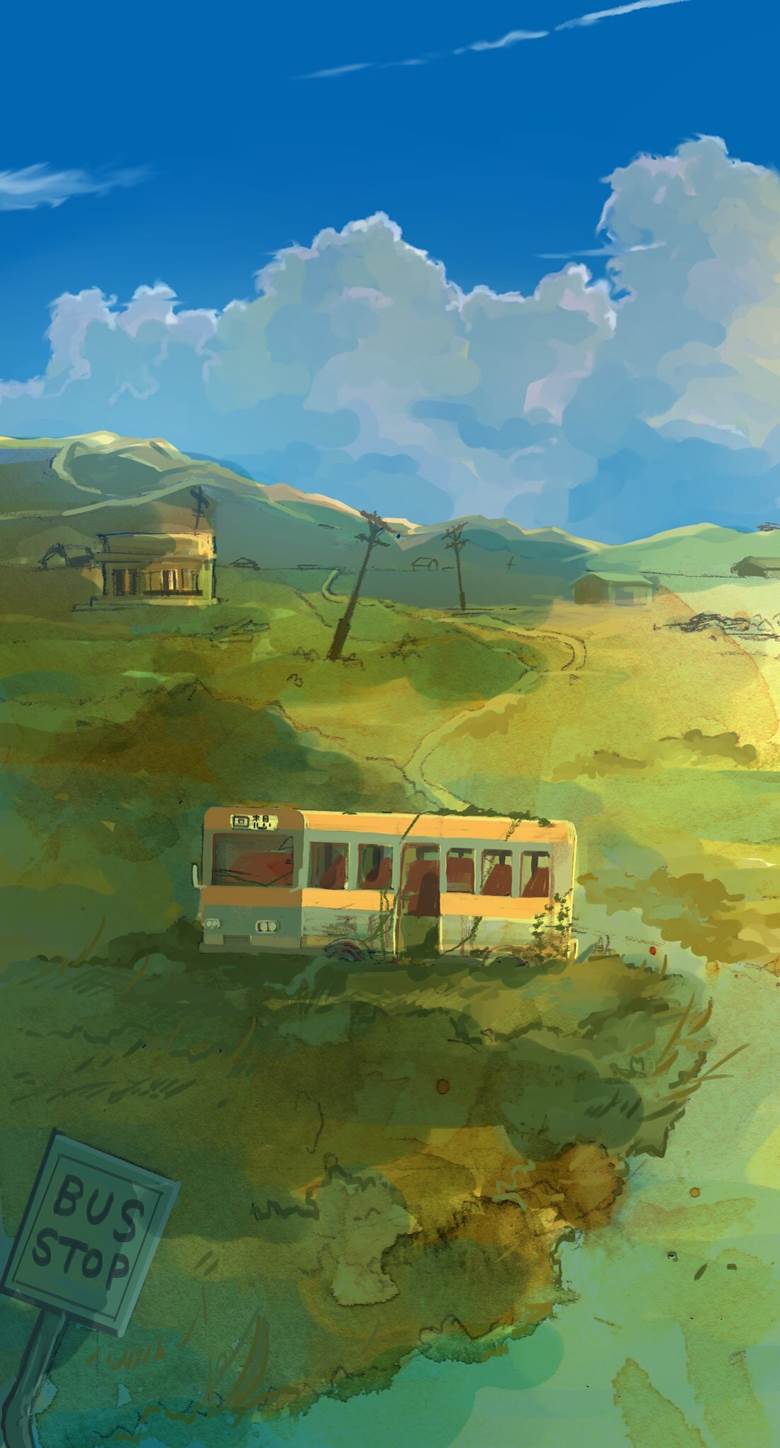 回想バス|津岛ソラ的Pixiv风景壁纸插画图片