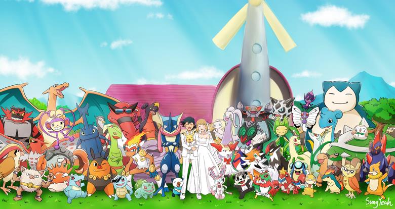 精灵宝可梦, 口袋妖怪, 小智×莎莉娜, 莎莉娜, 小智, greninja, 宝可梦动画, 宝可梦XY