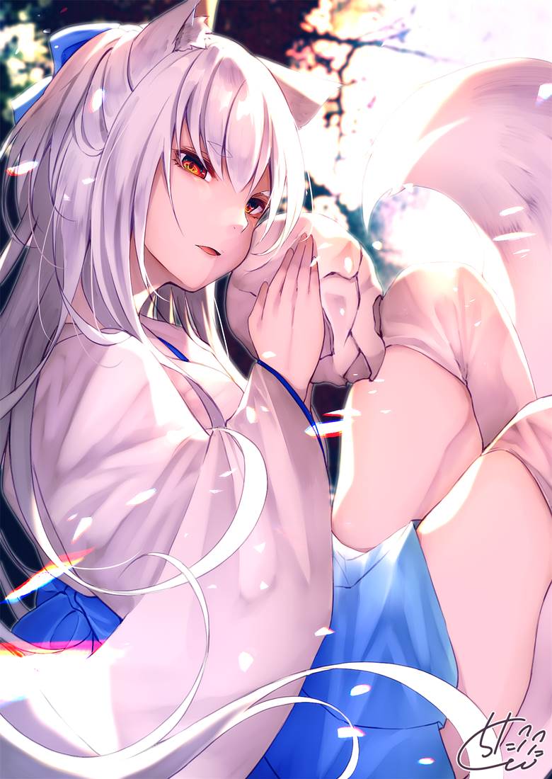 原创, 女孩子, 兽耳, 原创, 兽耳, 狐狸, fox ears, foxgirl, 白发, 原创5000users加入书籤