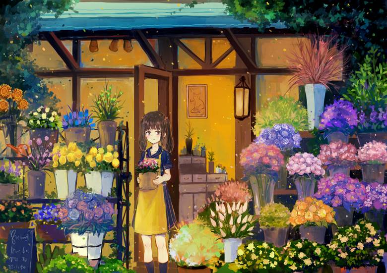 原创, 风景, background, 女孩子, florist, flower, 原创100收藏