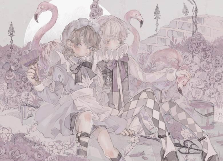 原创, 原创角色, fairy tale, 爱丽丝梦游仙境, rose, 女孩子, young girl