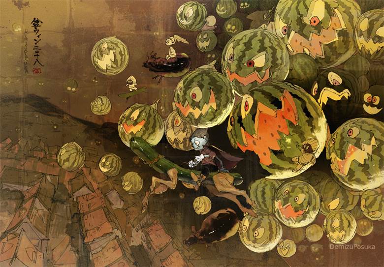 盆ウィン|ポ～ン（出水ぽすか）的万圣节插画图片