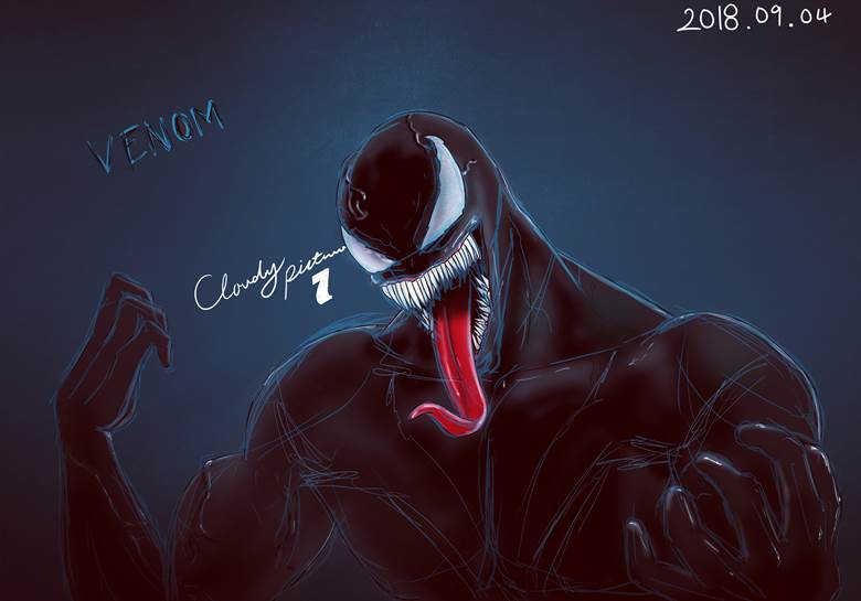 VENOM|不动明王的毒液Venom同人插画图片