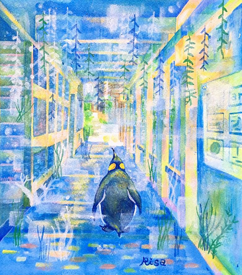 青のオウサマ|高井りさ的企鹅插画图片