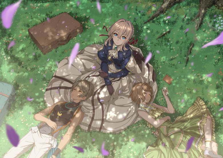 版权, 风景, 紫罗兰永恒花园, 金发, Erica Brown, Iris Cannary, 薇尔莉特·伊芙加登, Violet Evergarden 5000+ bookmarks