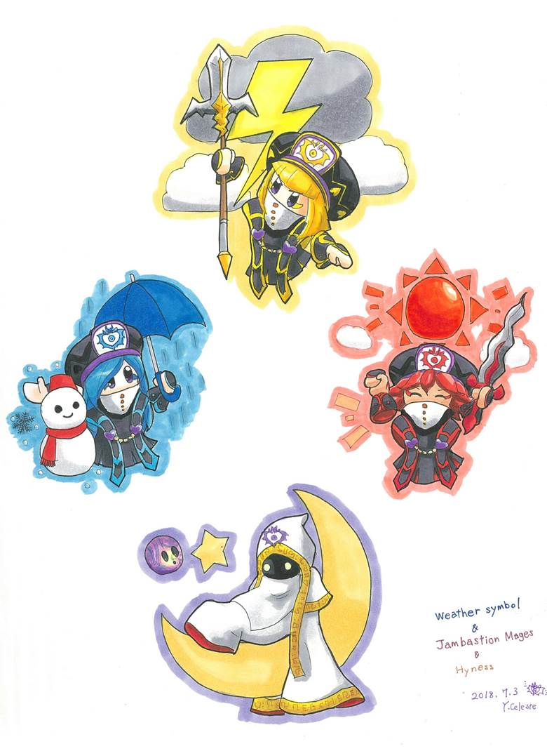星之卡比, 海内司, 雷枪帕噜提扎努, 冰斧基斯, 炎剑露啾, 魔官三姐妹, 新星同盟