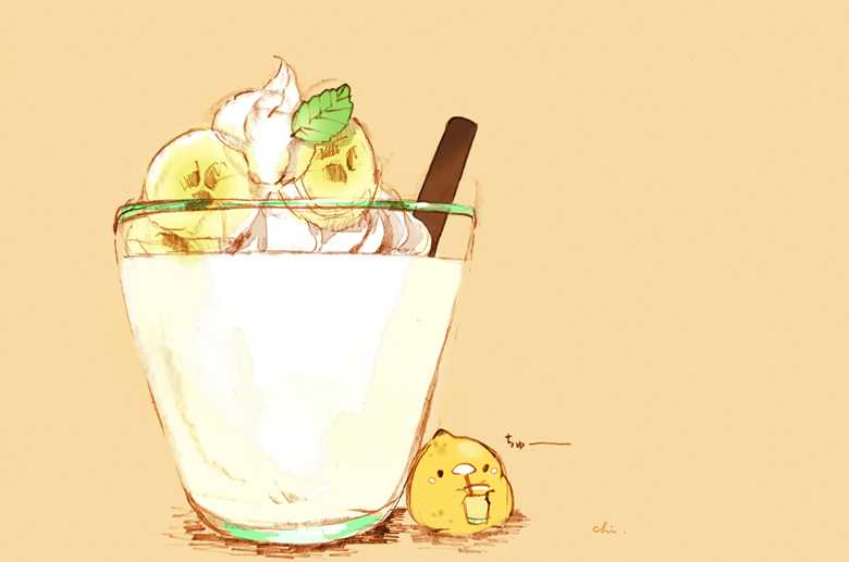 バナナドリンク|チャイ的Pixiv甜点小鸡插画图片