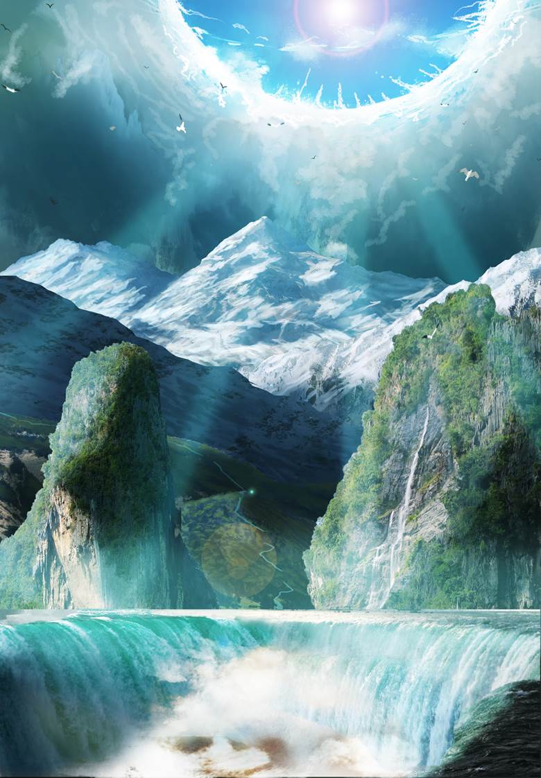 A waterfall|大沼悠辉的pixiv奇幻风景插画图片
