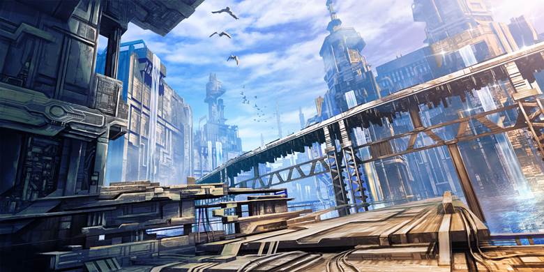 原创, 风景, background, 机器, city, waterfall, water