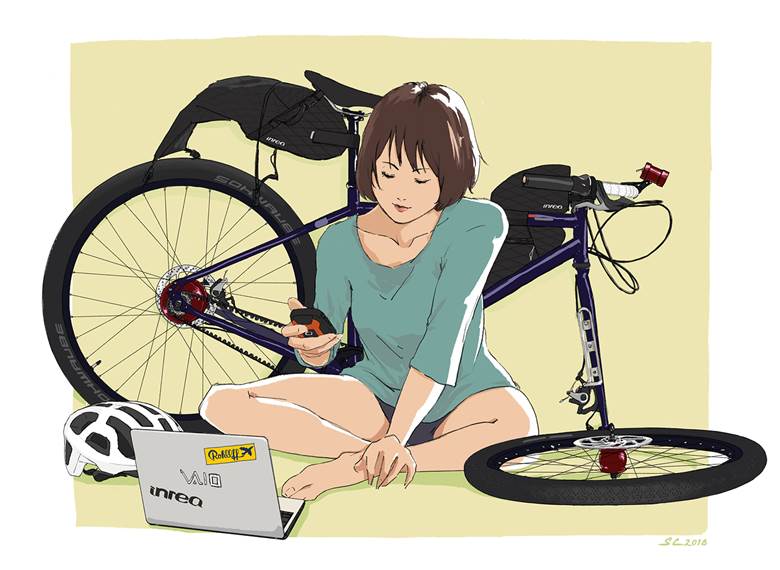 ルート検索|SC的自行车人物插画图片