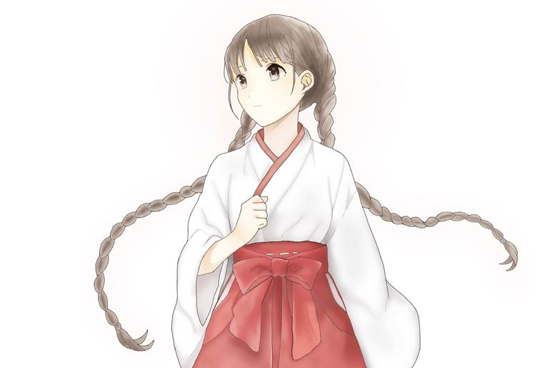 铃原泉水子|windrises的麻花辫少女插画图片