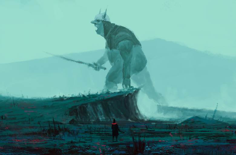 巨人族の长|シマモト的奇幻怪物插画图片