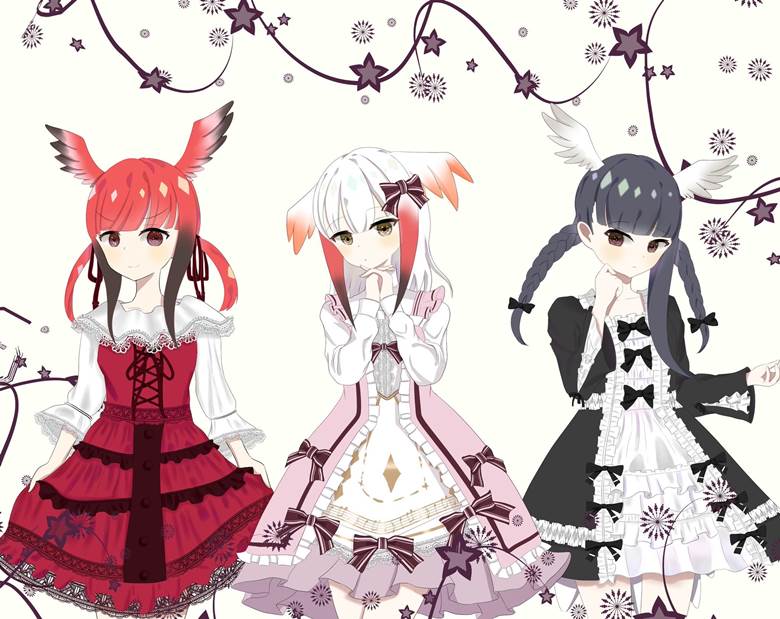 gothic lolita, lolita, lolita, Scarlet Ibis (Kemono Friends), Toki (Kemono Friends), Kemono Friends
