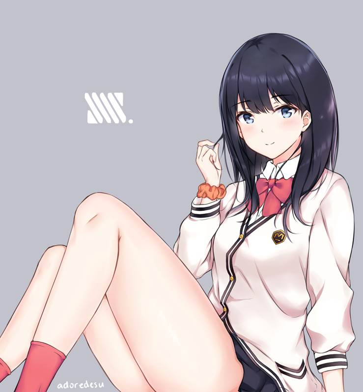 Rikka Takarada, uniform, thighs you want to fondle, semi-long black hair, SSSS.Gridman 1000+ bookmarks