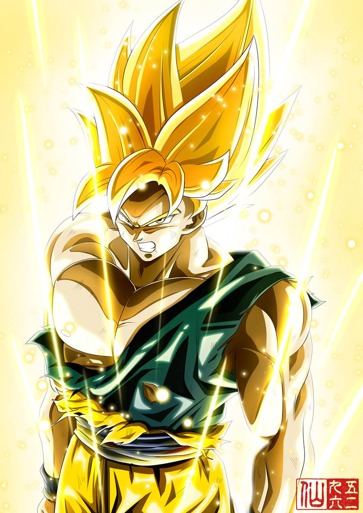 龙珠, Son Goku, 超级赛亚人, 神圣感, aura, 龙珠超