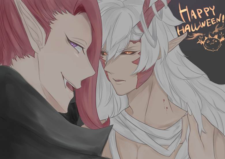 酒茨ハロウィン|律的阴阳师pixiv插画图片