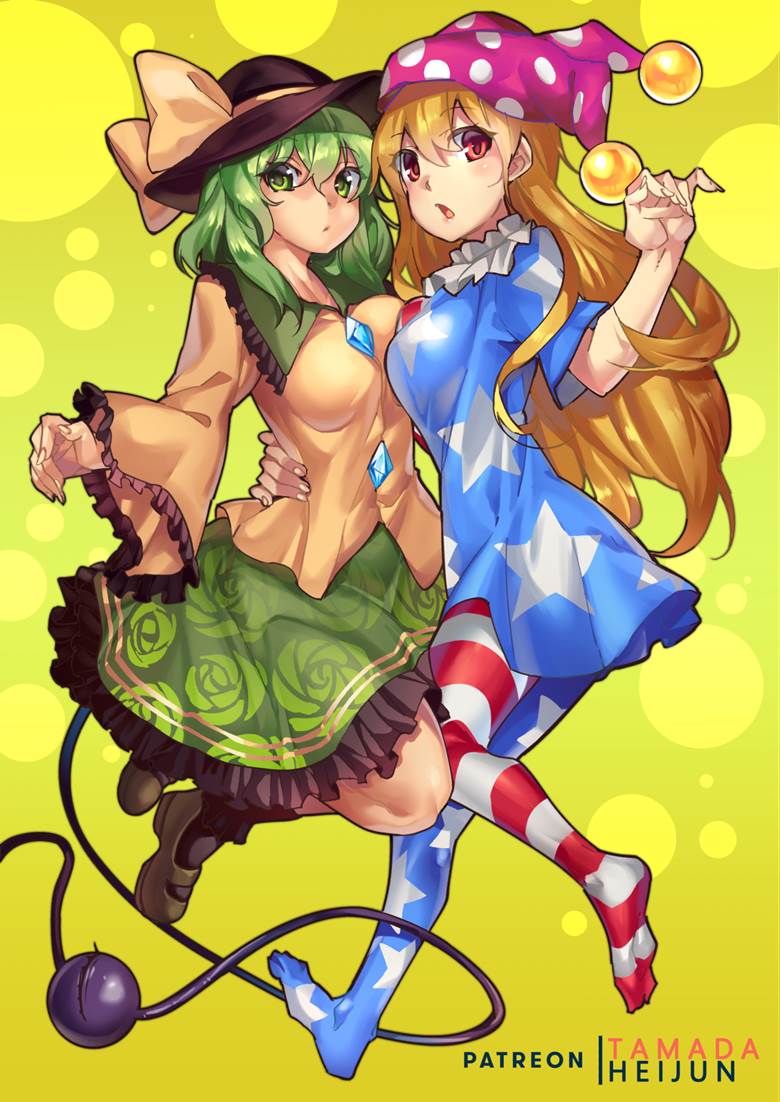 Touhou, Clownpiece, Koishi Komeiji, Touhou Project, breasts pressed together